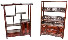 380 - DOS ESTANTERIAS DE PARED ORIENTALES