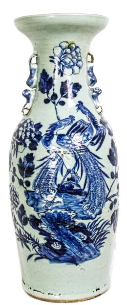 451 - JARRÓN DE PORCELANA CHINA DE FLES. S.XIX