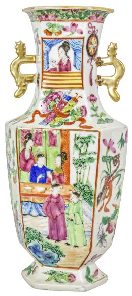 452 - JARRÓN DE PORCELANA CHINA DE PRINCIPIOS DE SIGLO XX