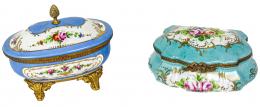 502 - DOS CAJAS DE PORCELANA DE FRANCESA DE LA 1ª MITAD DE S.XX