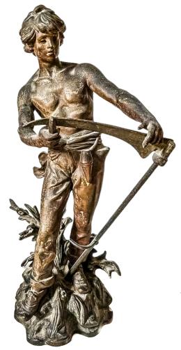 855 - ESCULTURA FRANCESA EN CALAMINA DE FINALES DEL S.XIX
