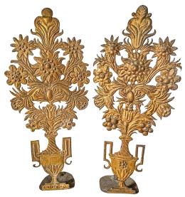 839 - PAREJA DE COMPOSICIONES DECORATIAS  CIRCA 1800