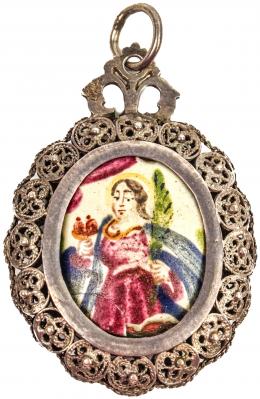 830 - MEDALLA RELICARIO EN PLATA CIRCA 1800
