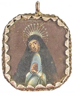 832 - MEDALLA RELICARIO EN PLATA S.XVII