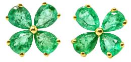231 - PENDIENTES FLOR CON ESMERALDAS