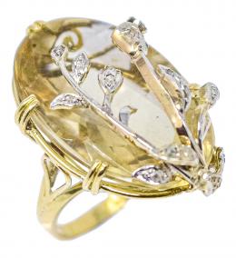 76 - ANILLO DE DISEÑO CON CUARZO CITRINO