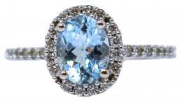 84 - ANILLO ROSETÓN CON TOPACIO AZUL