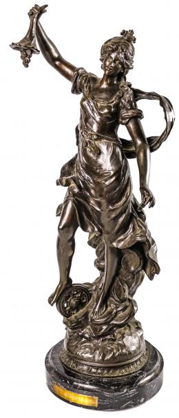 793 - FIGURA EN BRONCE SIGUIENDO MODELOS DE A. MOREAU