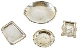 673 - CUATRO PLATITOS DE PLATA DE LOS AÑOS 60/70
