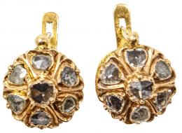 119 - PENDIENTES ROSETONES CON DIAMANTES DEL S.XIX