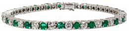 140 - PULSERA RIVIERE CON BRILLATES Y ESMERALDAS