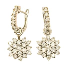 245 - PENDIENTES ROSETONES CON BRILLANTES