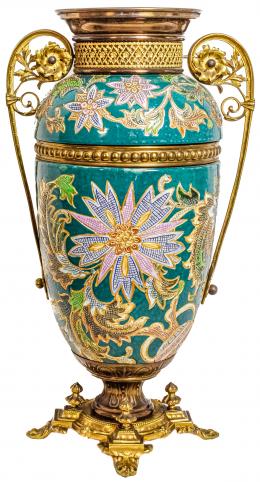 527 - GRAN JARRÓN EN PORCELANA FRANCESA DE FINALES S.XIX