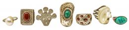 114 - COLECCIÓN DE SIETE ANILLOS DE PLATA
