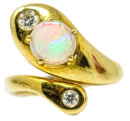 95  -  ANILLO CON OPALO Y BRILLANTES