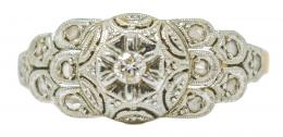 196 - SORTIJA CON DIAMANTES DE PPS. DEL S.XX