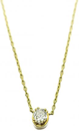 122 - GARGANTILLA SOLITARIO CON DIAMANTE DE PPS. S.XX