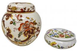 508 - TÍBOR Y CAJITA DE PORCELANA INGLESA