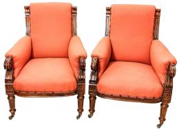 368 - PAREJA DE SILLONES DE FINALES DEL SIGLO XIX