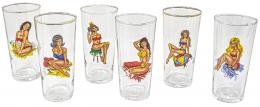 65 - SEIS VASOS DE CRISTAL DE MEDIADOS DE S. XX 