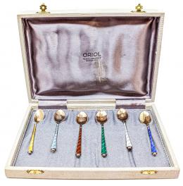 742 - SEIS CUCHARITAS EN PLATA DANESA 
