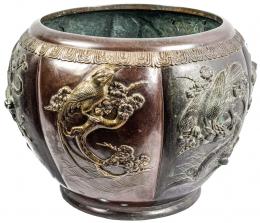 420 - JARDINERA CHINA EN BRONCE DE FINALES DEL S.XIX