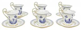 494 - SEIS TAZAS CON PLATO "RICHARD GINORI" DE MEDIADOS DEL S.XX