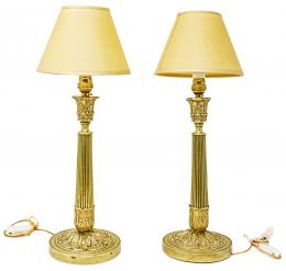 222 - PAREJA DE LÁMPARAS EN BRONCE 