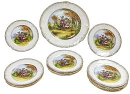 608  -  SERVICIO DE POSTRE EN PORCELANA DEL PRIMER TERCIO S.XX