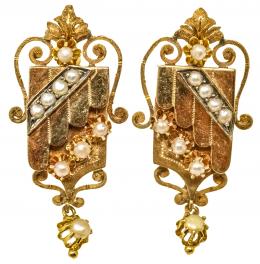 201 - PENDIENTES ALFONSINOS DE FLES DEL S.XIX