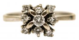 28 - ANILLO CON BRILLANTES AÑOS 70