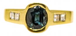 41 - ANILLO CON ZAFIRO Y PRINCESAS