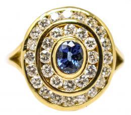 65 - ANILLO ROSETÓN CON ZAFIRO Y BRILLANTES