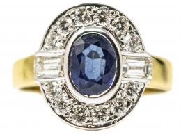 66 - ANILLO ROSETÓN CON ZAFIRO Y DIAMANTES