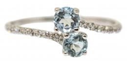 21 - ANILLO CON AGUAMARINAS Y CIRCONITAS