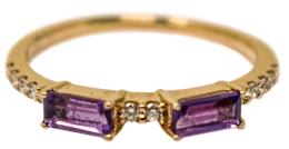22 - ANILLO CON AMATISTA Y BRILLANTES