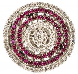 64 - ANILLO ROSETÓN CON BRILLANTES Y RUBÍES