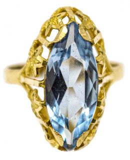 59 - ANILLO LANZADERA CON TOPACIO AZUL