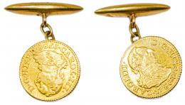 188 - GEMELOS CON MONEDAS DE CARLOS III
