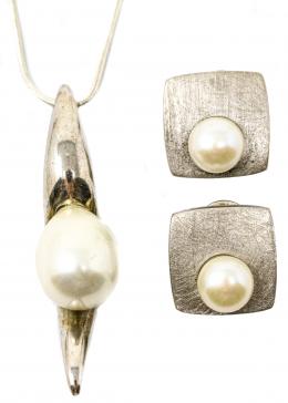 144 - COLGANTE Y PENDIENTES CON PERLAS