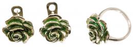 254 - PENDIENTES Y ANILLO FLOR