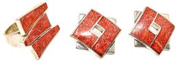 257 - PENDIENTES Y SORTIJA EN PLATA 