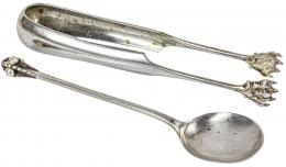 773 - DOS CUBIERTOS DE SERVIR EN PLATA 