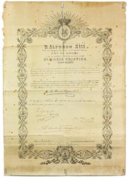 317 - TÍTULO DE CABALLERO DE LA REAL ORDEN DE ISABEL LA CATÓLICA