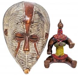 399 - MÁSCARA Y FIGURA AFRICANA DE LA 2ª MITAD DEl S. XX