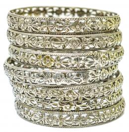 206 - SIETE PULSERAS DE PLATA DEL S.XIX
