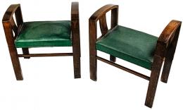 364 - PAREJA DE BANQUETAS DE MEDIADOS DEL S.XX