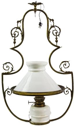 236 - LÁMPARA QUINQUÉ DE TECHO DEL PRIMER CUARTO DE SIGLO XX