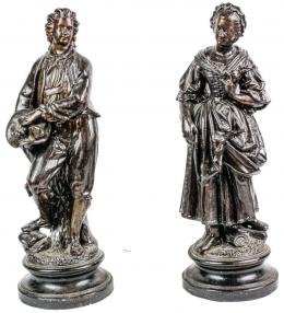878 - PAREJA DE FIGURAS DE ESCUELA FRANCESA 