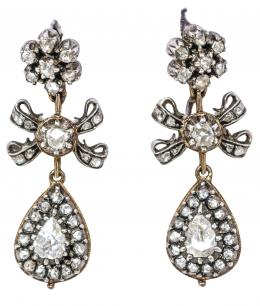 155 - PENDIENTES CON DIAMANTES DEL S.XIX